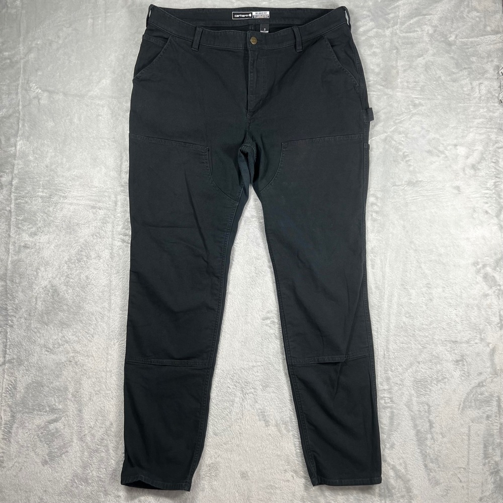 Carhartt Womens 16 T Black Rugged Flex Relaxed Twill‎ Double Knee Pants BN5999-W